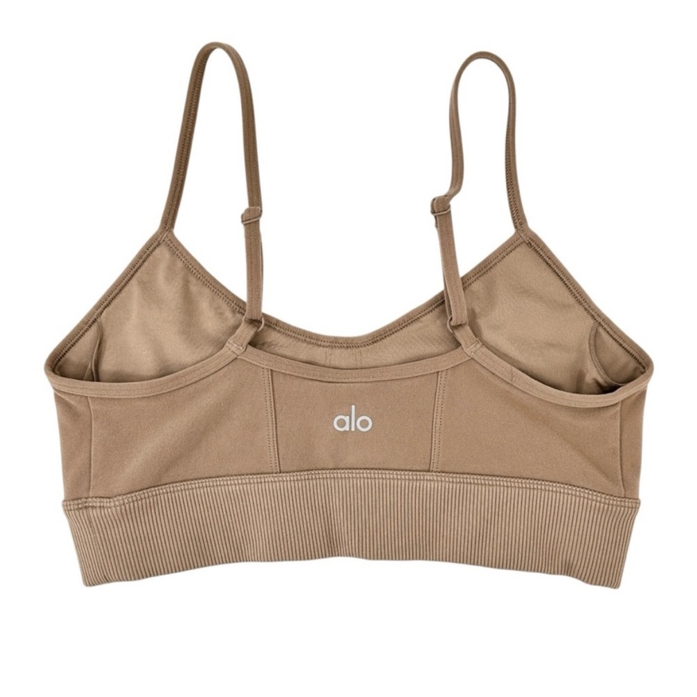 ALO Alosoft Head Start Bra Toasted Almond Active Sports Top S - Picture 6 of 8